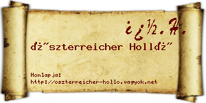 Öszterreicher Holló névjegykártya